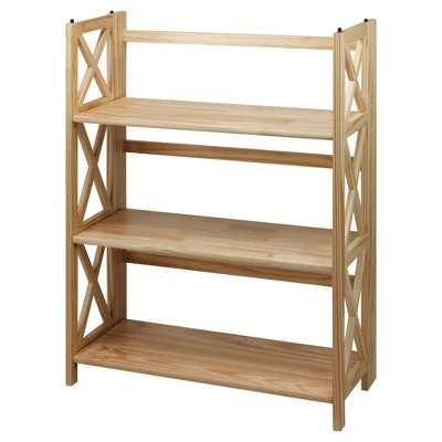 38" 3-Shelf Folding Bookcase - Flora Home Natural 3 38" 3-Shelf Folding Bookcase - Flora Home Natural