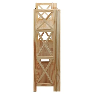 38" 3-Shelf Folding Bookcase - Flora Home Natural 4 38" 3-Shelf Folding Bookcase - Flora Home Natural - Image 2