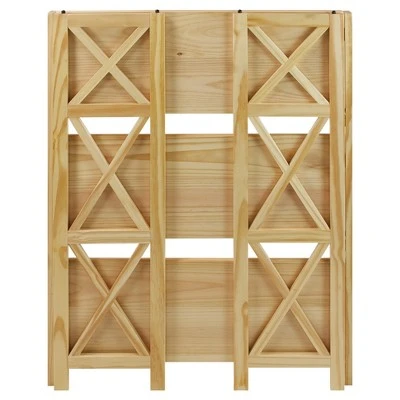 38" 3-Shelf Folding Bookcase - Flora Home Natural 6 38" 3-Shelf Folding Bookcase - Flora Home Natural - Image 4