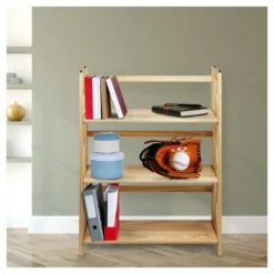 38" 3-Shelf Folding Bookcase - Flora Home Natural 17 38" 3-Shelf Folding Bookcase - Flora Home Natural -My Book Perch Sales Store unnamed file 4964