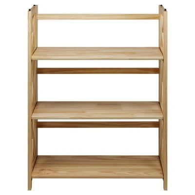 38" 3-Shelf Folding Bookcase - Flora Home Natural 10 38" 3-Shelf Folding Bookcase - Flora Home Natural - Image 8