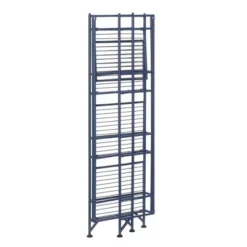 45" Xtra Storage 4 Tier Folding Metal Shelf Cobalt Blue - Breighton Home -My Book Perch Sales Store unnamed file 4983