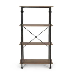 Bauman Modern Industrial 4 Shelf Etagere Bookcase - Christopher Knight Home Gray/dark Bronze -My Book Perch Sales Store unnamed file 4993