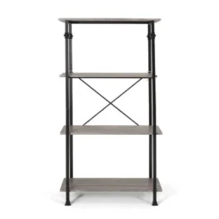 Bauman Modern Industrial 4 Shelf Etagere Bookcase - Christopher Knight Home Gray/dark Bronze -My Book Perch Sales Store unnamed file 4998