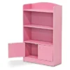 Furinno KidKanac Bookshelf Bookcase with 3 Shelves and Storage Cabinet for Bedroom, Living Room or Playroom Organization, Pink -My Book Perch Sales Store unnamed file 4999