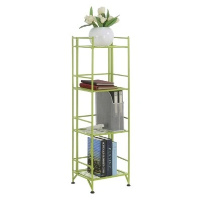 45" Xtra Storage 4 Tier Folding Metal Shelf Lime - Breighton Home 4 45" Xtra Storage 4 Tier Folding Metal Shelf Lime - Breighton Home - Image 2