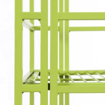 45" Xtra Storage 4 Tier Folding Metal Shelf Lime - Breighton Home 6 45" Xtra Storage 4 Tier Folding Metal Shelf Lime - Breighton Home - Image 4