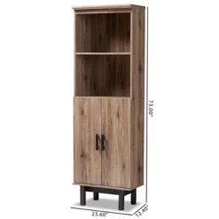 73" 2 Door Arend Two-Tone Wood Bookshelf Brown - Baxton Studio -My Book Perch Sales Store unnamed file 5039