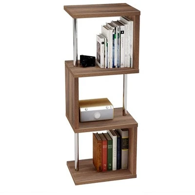 Bestier S-Shaped Bookshelf Multifunctional Bookcase Storage Shelf 43 Inch w/ Adjustable Shelves for Kitchens, Living Rooms, and Bedrooms, Walnut 3 Bestier S-Shaped Bookshelf Multifunctional Bookcase Storage Shelf 43 Inch w/ Adjustable Shelves for Kitchens, Living Rooms, and Bedrooms, Walnut