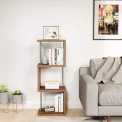 Bestier S-Shaped Bookshelf Multifunctional Bookcase Storage Shelf 43 Inch w/ Adjustable Shelves for Kitchens, Living Rooms, and Bedrooms, Walnut 8 Bestier S-Shaped Bookshelf Multifunctional Bookcase Storage Shelf 43 Inch w/ Adjustable Shelves for Kitchens, Living Rooms, and Bedrooms, Walnut -My Book Perch Sales Store unnamed file 5082