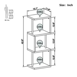 Bestier S-Shaped Bookshelf Multifunctional Bookcase Storage Shelf 43 Inch w/ Adjustable Shelves for Kitchens, Living Rooms, and Bedrooms, Oak -My Book Perch Sales Store unnamed file 5086