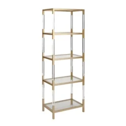 Olivia & May 69" Metal and Acrylic Bookcase Gold - Olivia & May -My Book Perch Sales Store unnamed file 5187