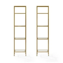73" 2pc Aimee Narrow Etagere Set Gold - Crosley