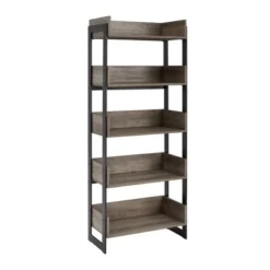 64" Remington Modern Industrial Box Shelf Bookcase - Saracina Home Gray Wash -My Book Perch Sales Store unnamed file 5225