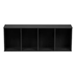 IRIS 4 Tier Tall Freestanding Wood Storage Bookshelf Shelf Shelving Unit, Black