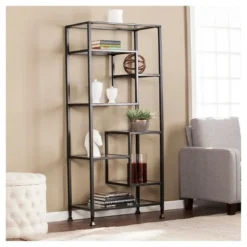 68" Jamel Bookcase Matte Black - Aiden Lane -My Book Perch Sales Store unnamed file 5277