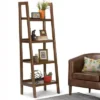 72"x24" Hawkins Solid Wood Ladder Shelf with Storage - Wyndenhall Medium Saddle Brown -My Book Perch Sales Store unnamed file 5288