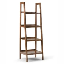 72"x24" Hawkins Solid Wood Ladder Shelf with Storage - Wyndenhall Medium Saddle Brown -My Book Perch Sales Store unnamed file 5295