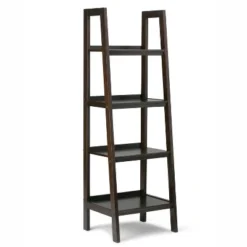 72"x24" Hawkins Solid Wood Ladder Shelf with Storage - Wyndenhall Medium Saddle Brown -My Book Perch Sales Store unnamed file 5296