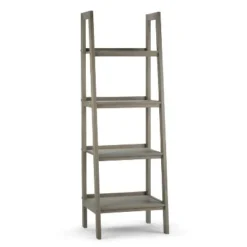 72"x24" Hawkins Solid Wood Ladder Shelf with Storage - Wyndenhall Medium Saddle Brown -My Book Perch Sales Store unnamed file 5297