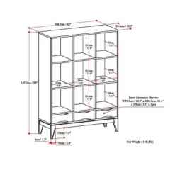 57" Pearson Solid Hardwood Cube Storage with Drawers Walnut Brown - WyndenHall 19 57" Pearson Solid Hardwood Cube Storage with Drawers Walnut Brown - WyndenHall -My Book Perch Sales Store unnamed file 5309