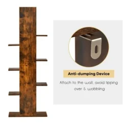 Costway 8-shelf Bookcase Freestanding Tree shelf Display Storage Stand BlackWhite -My Book Perch Sales Store unnamed file 533