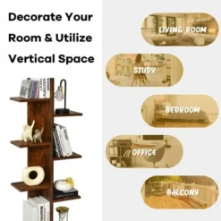 Costway 8-shelf Bookcase Freestanding Tree shelf Display Storage Stand BlackWhite -My Book Perch Sales Store unnamed file 534