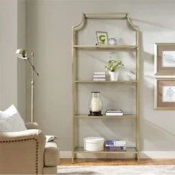 Metal Glass Bookcase in Antique Gold - Pemberly Row -My Book Perch Sales Store unnamed file 5350