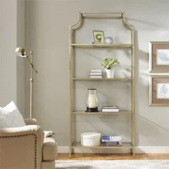 Metal Glass Bookcase in Antique Gold - Pemberly Row -My Book Perch Sales Store unnamed file 5353