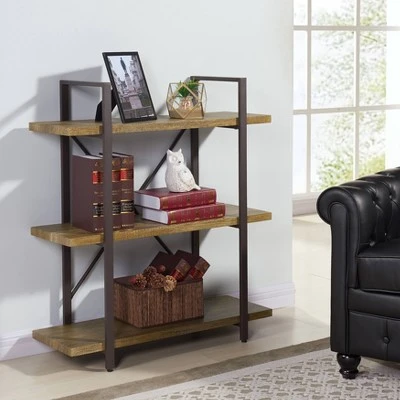 35.5" x 40" Three Level Rustic Shelving Unit - Danya B. 3 35.5" x 40" Three Level Rustic Shelving Unit - Danya B.