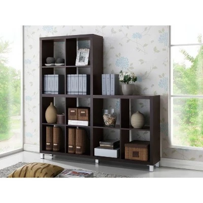 11.50" Sunna Modern Cube Shelving Unit Dark Brown - Baxton Studio 4 11.50" Sunna Modern Cube Shelving Unit Dark Brown - Baxton Studio - Image 2