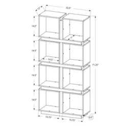 71" Hollow Core Bookcase - White/Gray - EveryRoom -My Book Perch Sales Store unnamed file 5402