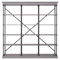 84" Belvidere 5 Shelf Wide Bookshelf - Inspire Q Ivory White