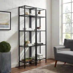 73" 2pc Aimee Narrow Etagere Set Oil Rubbed Bronze - Crosley -My Book Perch Sales Store unnamed file 5431