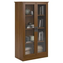 53" Auburn Hill Bookcase with Glass Doors Room & Joy Brown