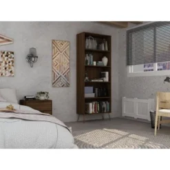 Rockefeller 5 Shelf Bookcase - Manhattan Comfort Tatiana Midnight Blue -My Book Perch Sales Store unnamed file 5463