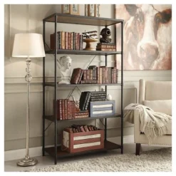 72" Webster 4 Shelf Mixed Media Bookshelf Black - Inspire Q -My Book Perch Sales Store unnamed file 5480