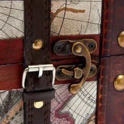 Okuna Outpost Wooden Travel Wine Bottle Box for Storage, World Map Design, 11 x 8.5 x 9.8 in. -My Book Perch Sales Store unnamed file 5554