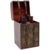 Okuna Outpost Wooden 4 Bottles Travel Wine for Storage Storage Bar Accessory, Flower Pattern, 8 x 8.5 x 13.8 in. -My Book Perch Sales Store unnamed file 5558