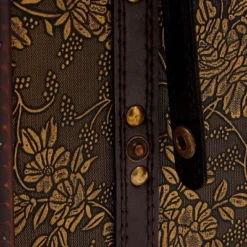 Okuna Outpost Wooden 4 Bottles Travel Wine for Storage Storage Bar Accessory, Flower Pattern, 8 x 8.5 x 13.8 in. -My Book Perch Sales Store unnamed file 5562