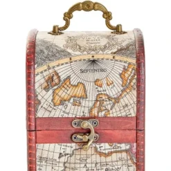 Okuna Outpost Single Wooden Wine Box Bottle Holder World Map Treasure Chest Gift Box Storage Bar Accessory -My Book Perch Sales Store unnamed file 5572