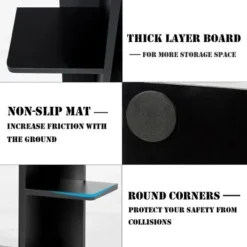 Costway 7-Tier Bookshelf Bookcase Plant Display Shelf Rack Storage Holder Wooden Black -My Book Perch Sales Store unnamed file 563