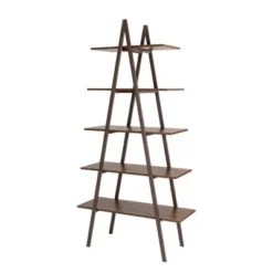 Modern Industry Metal/Wooden 5 Tier 'A' Frame Bookcase and Shelves - Glitzhome Black 19 Modern Industry Metal/Wooden 5 Tier 'A' Frame Bookcase and Shelves - Glitzhome Black -My Book Perch Sales Store unnamed file 581
