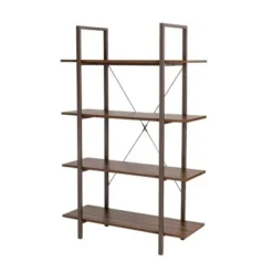 Modern Industry Metal/Wooden 4 Tier Bookcase with Shelves - Glitzhome Black -My Book Perch Sales Store unnamed file 594