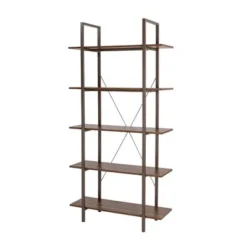 Modern Industry Metal/Wooden 5 Tier Bookcase and Shelves - Glitzhome Black -My Book Perch Sales Store unnamed file 603