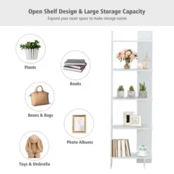 Costway 5-Tier Bookcase Storage Open Shelves Display Unit Room Divider -My Book Perch Sales Store unnamed file 628