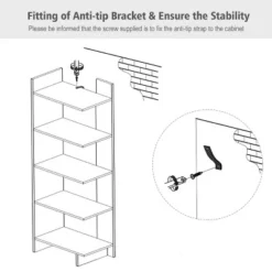 Costway 5-Tier Bookcase Storage Open Shelves Display Unit Room Divider -My Book Perch Sales Store unnamed file 629