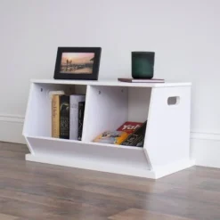 Wood Toy Storage Cubby and Kids' Bookcase White - Humble Crew -My Book Perch Sales Store unnamed file 646