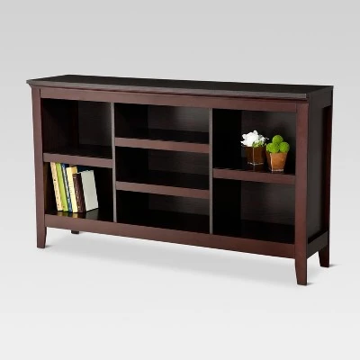 32" Carson Horizontal Bookcase with Adjustable Shelves - Threshold Walnut Brown 4 32" Carson Horizontal Bookcase with Adjustable Shelves - Threshold Walnut Brown - Image 2