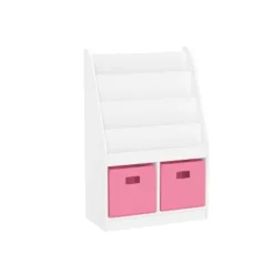 Kids' Bookrack with 2 Cubbies and 2 Bins - RiverRidge Home Pink -My Book Perch Sales Store unnamed file 69